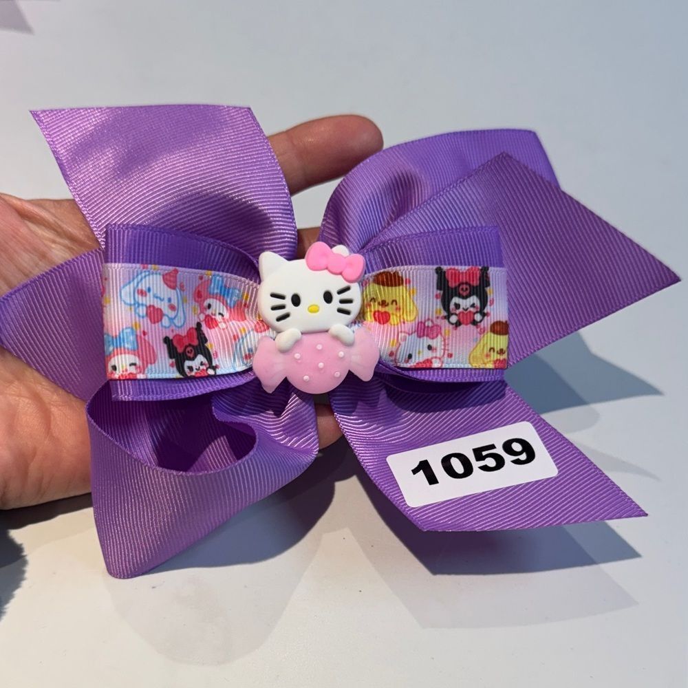 1059‎ Purple Color Hello Kitty Hair Alligator Clip Bow